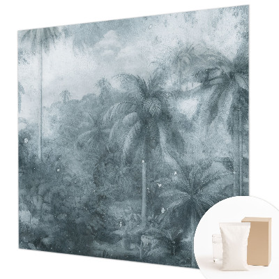 Mural decorativo con motivo de vegetación tropical