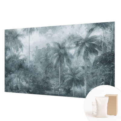 Mural decorativo con motivo de vegetación tropical