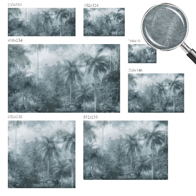 Mural decorativo con motivo de vegetación tropical