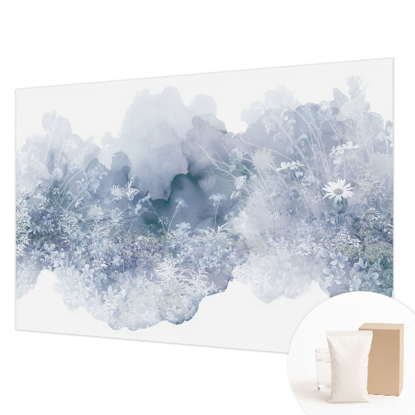 Papel mural con patrón decorativo con motivo de prado de flores