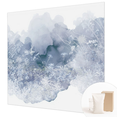 Papel mural con patrón decorativo con motivo de prado de flores