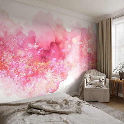 Fotomural decorativo para cabecero de cama con estampado floral