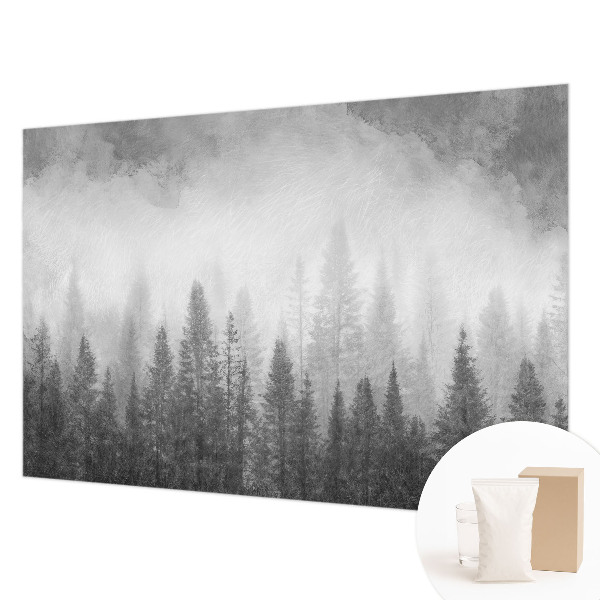 Mural de pared con estampado hermoso con motivo de niebla en el bosque