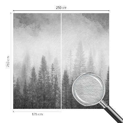 Mural de pared con estampado hermoso con motivo de niebla en el bosque