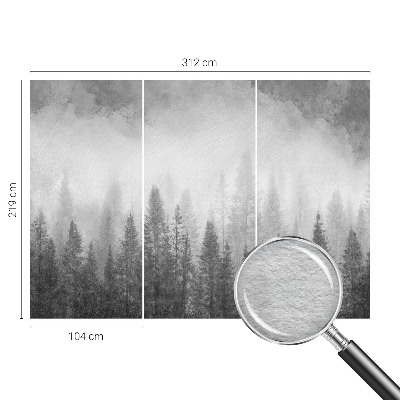 Mural de pared con estampado hermoso con motivo de niebla en el bosque