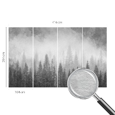Mural de pared con estampado hermoso con motivo de niebla en el bosque