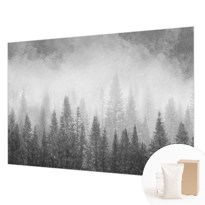 Mural de pared con estampado hermoso con motivo de niebla en el bosque