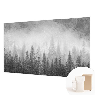 Mural de pared con estampado hermoso con motivo de niebla en el bosque
