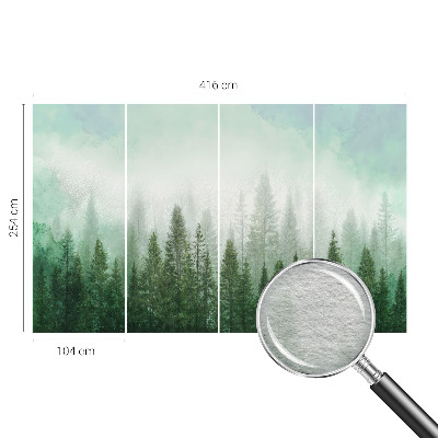 Papel mural texturado decorativo con diseño de un lobo en el bosque