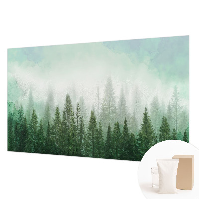 Papel mural texturado decorativo con diseño de un lobo en el bosque