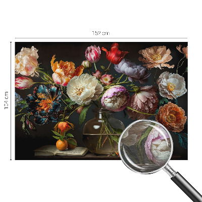Papel mural con patrón decorativo con motivo de ramo de flores