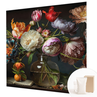 Papel mural con patrón decorativo con motivo de ramo de flores