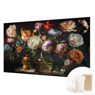 Papel mural con patrón decorativo con motivo de ramo de flores
