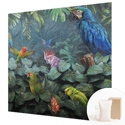 Papel mural texturado decorativo con diseño de selva exótica