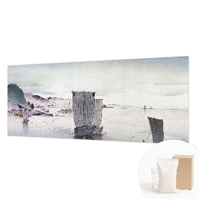 Papel mural con patrón decorativo con un motivo de paisaje náutico