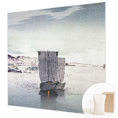 Papel mural con patrón decorativo con un motivo de paisaje náutico