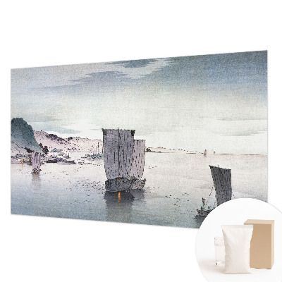 Papel mural con patrón decorativo con un motivo de paisaje náutico