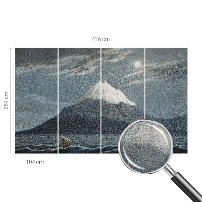 Papel mural con patrón decorativo con motivo 'Noche iluminada por la luna'