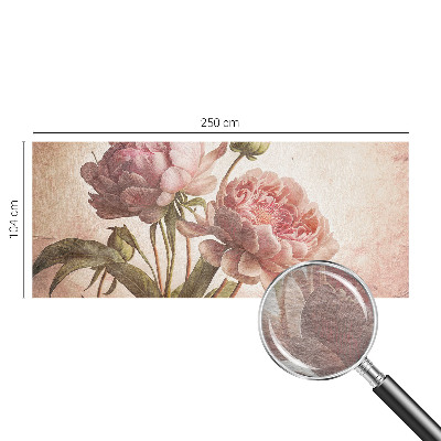 Mural decorativo con diseño de peonías delicadas