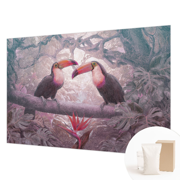 Papel mural con patrón decorativo con diseño de pareja exótica