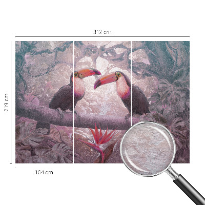 Papel mural con patrón decorativo con diseño de pareja exótica