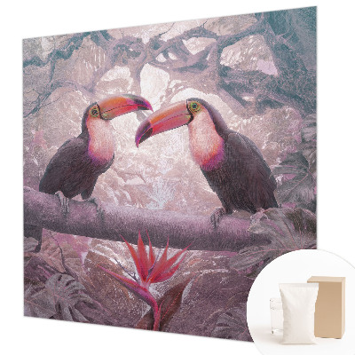 Papel mural con patrón decorativo con diseño de pareja exótica