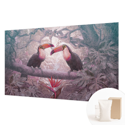 Papel mural con patrón decorativo con diseño de pareja exótica