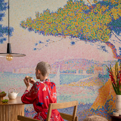 Fotomural decorativo para cabecero de cama con un paisaje colorido