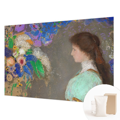Papel mural con patrón decorativo con una escena romántica