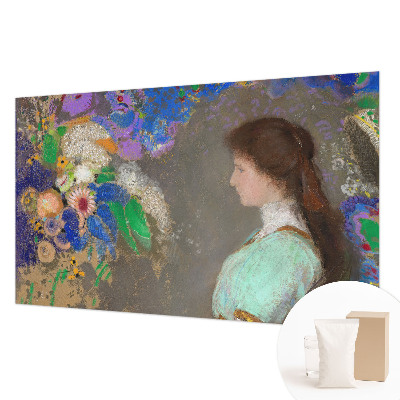 Papel mural con patrón decorativo con una escena romántica