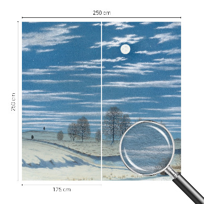Mural de pared con estampado hermoso con motivo de paisaje invernal