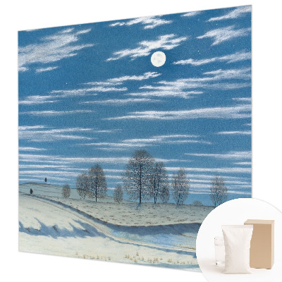 Mural de pared con estampado hermoso con motivo de paisaje invernal