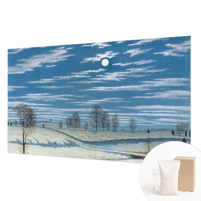 Mural de pared con estampado hermoso con motivo de paisaje invernal