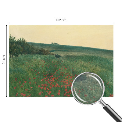 Papel mural texturado decorativo con diseño de campos de amapolas