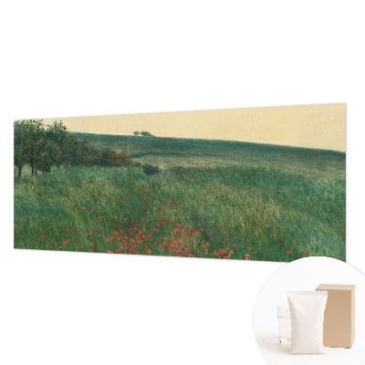 Papel mural texturado decorativo con diseño de campos de amapolas