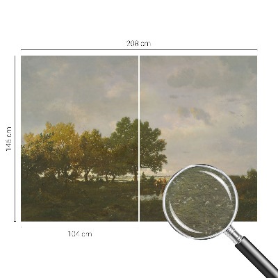 Fotomural decorativo para cabecero de cama con un paisaje forestal