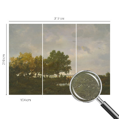 Fotomural decorativo para cabecero de cama con un paisaje forestal