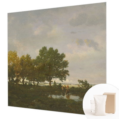Fotomural decorativo para cabecero de cama con un paisaje forestal