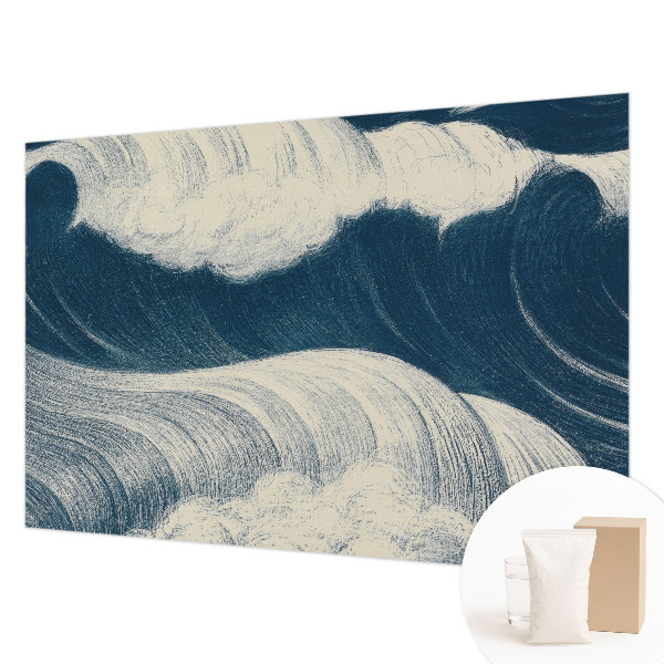 Mural decorativo con motivo de olas del mar