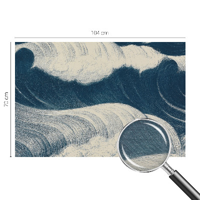 Mural decorativo con motivo de olas del mar