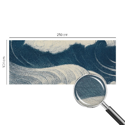 Mural decorativo con motivo de olas del mar