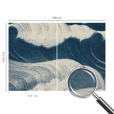 Mural decorativo con motivo de olas del mar