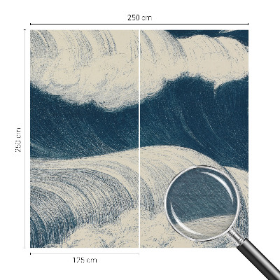 Mural decorativo con motivo de olas del mar