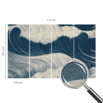 Mural decorativo con motivo de olas del mar
