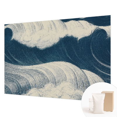 Mural decorativo con motivo de olas del mar