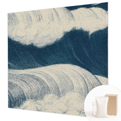 Mural decorativo con motivo de olas del mar