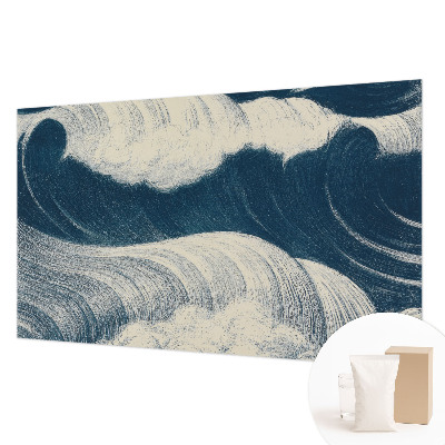 Mural decorativo con motivo de olas del mar