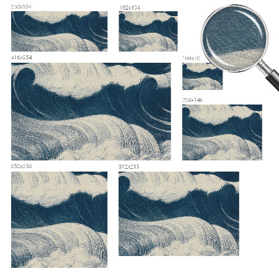 Mural decorativo con motivo de olas del mar