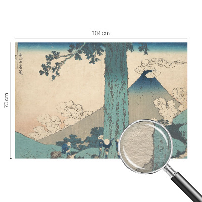 Papel mural con patrón decorativo con un paisaje de montaña