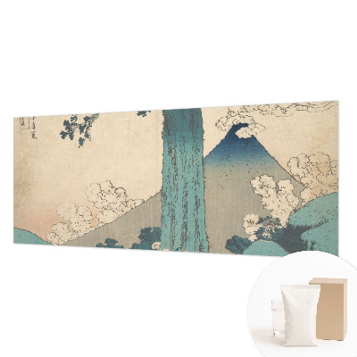 Papel mural con patrón decorativo con un paisaje de montaña
